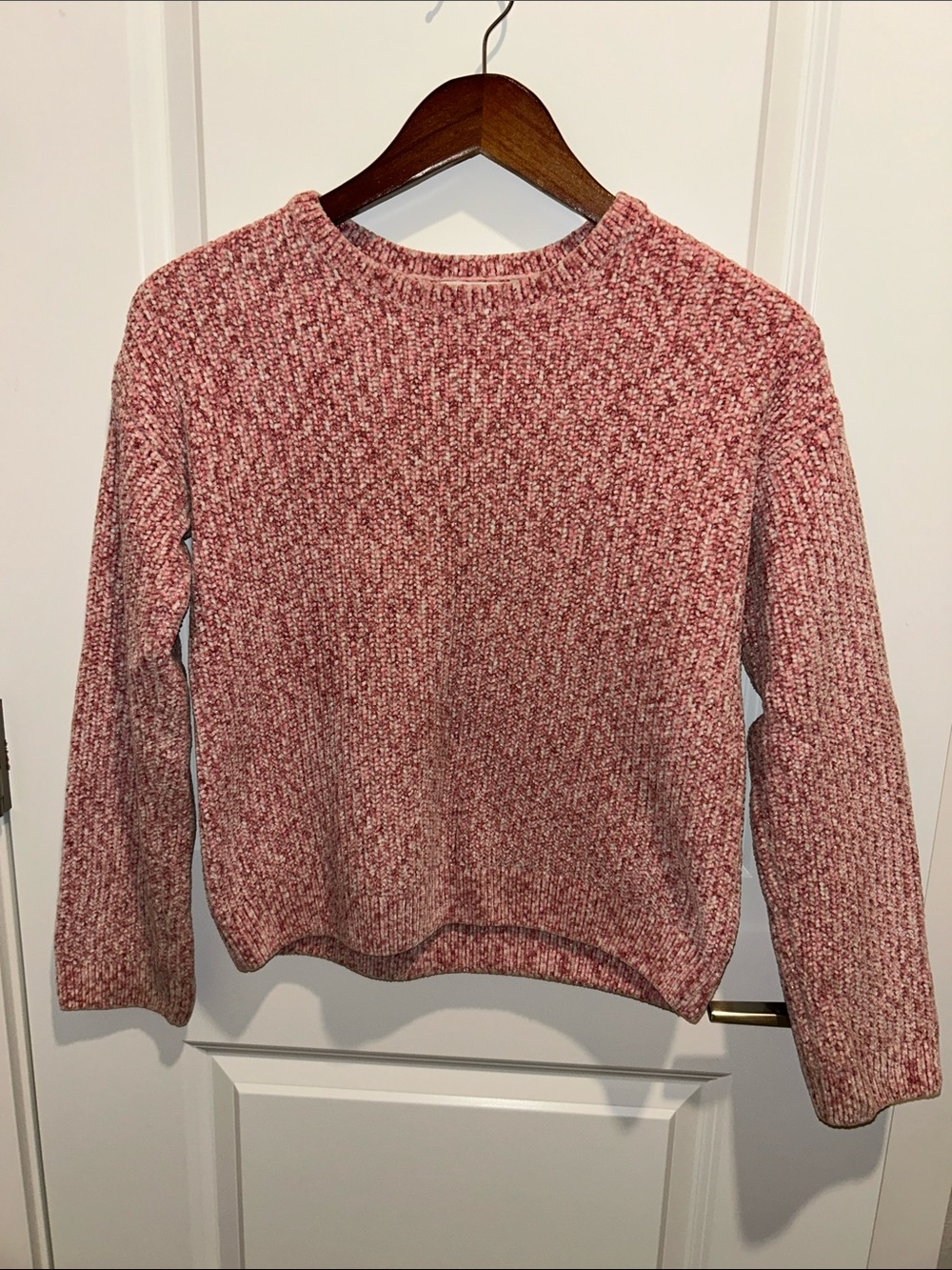 Marled Pink Girls Crewneck Sweater Size 14